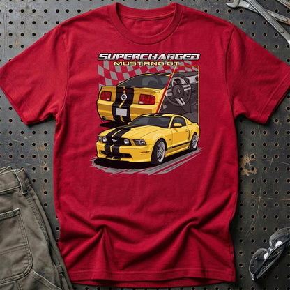 Ford Mustang GT Fast And Furios Cars - Unisex T-Shirt-Beklædning-Ford-Rød-S-Garage Culture Shop- garage - man cave - merchandise