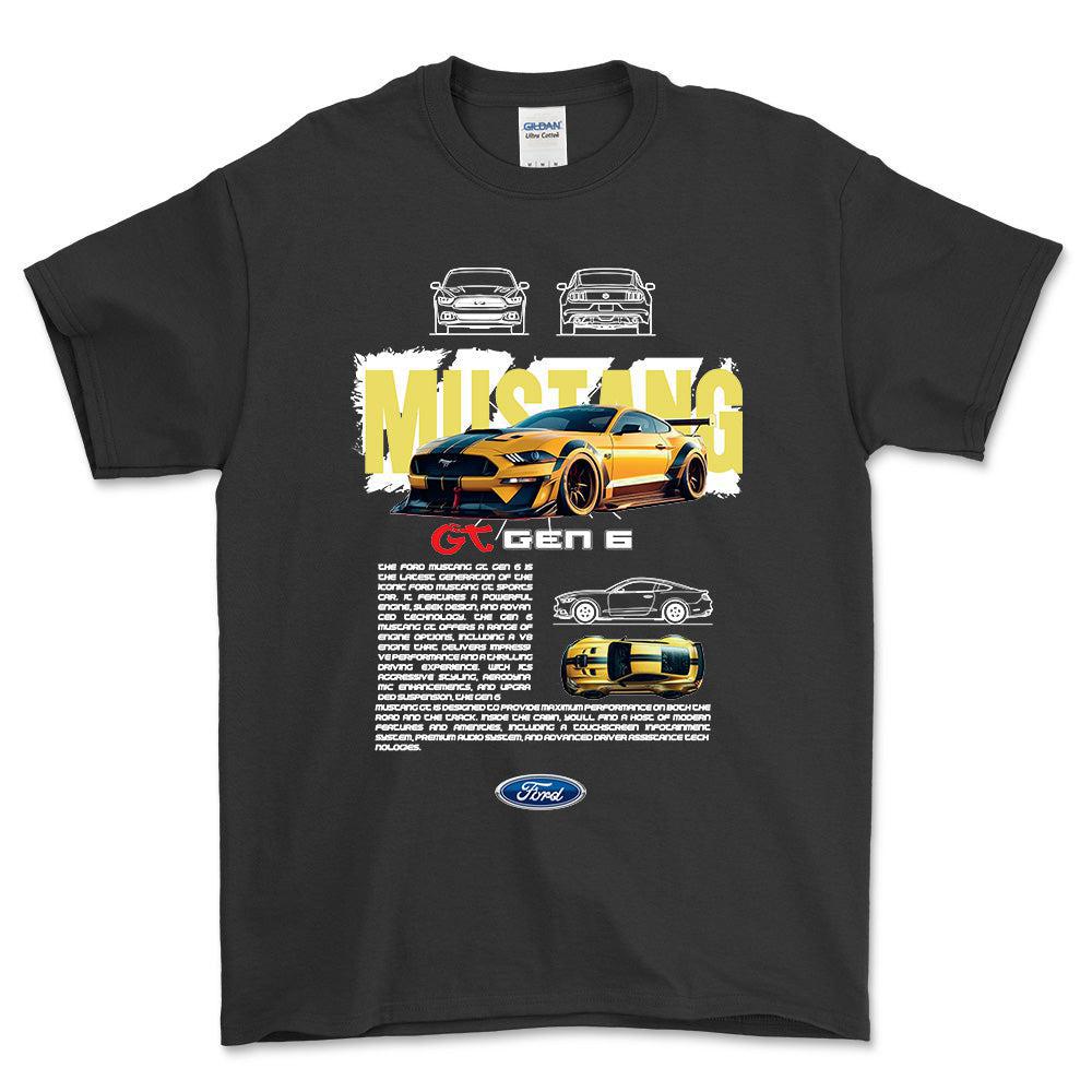 Ford Mustang GT - Unisex T-Shirt , Bomuld-Beklædning-Ford-Sort-S-Garage Culture Shop- garage - man cave - merchandise