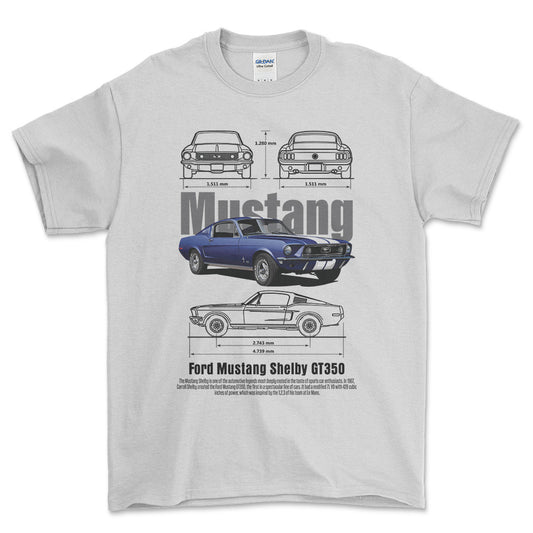 Ford Mustang GT350 - Unisex T-Shirt , Bomuld-Beklædning-Ford-Hvid-S-Forside-Garage Culture Shop- garage - man cave - merchandise