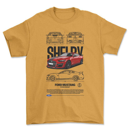 Ford Mustang GT500 - Unisex T-Shirt , Bomuld-Beklædning-Ford-Guld-S-Forside-Garage Culture Shop- garage - man cave - merchandise