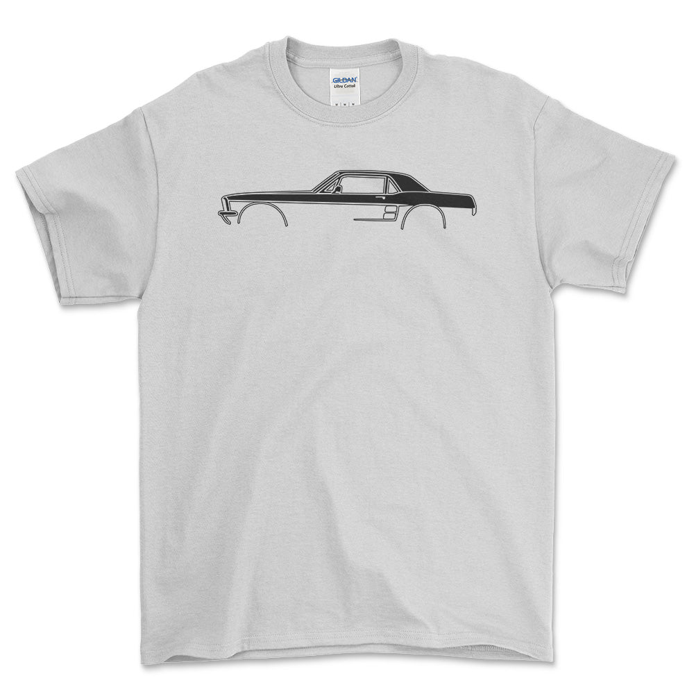 Ford Mustang Hardtop 1967 Silhuet T-Shirt-Beklædning-Ford-Hvid-S-Garage Culture Shop- garage - man cave - merchandise