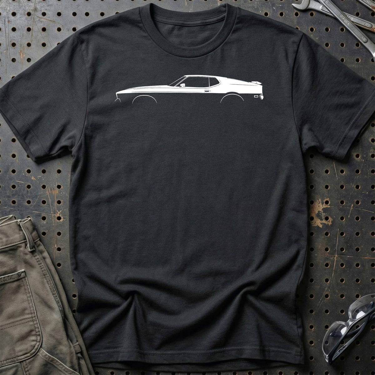 
Ford Mustang Mach 1 1971 Silhuet T-Shirt – Sort