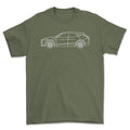 Ford Mustang Mach-E GT Outline T-Shirt-Beklædning-Ford-Grøn Militær-S-Garage Culture Shop- garage - man cave - merchandise