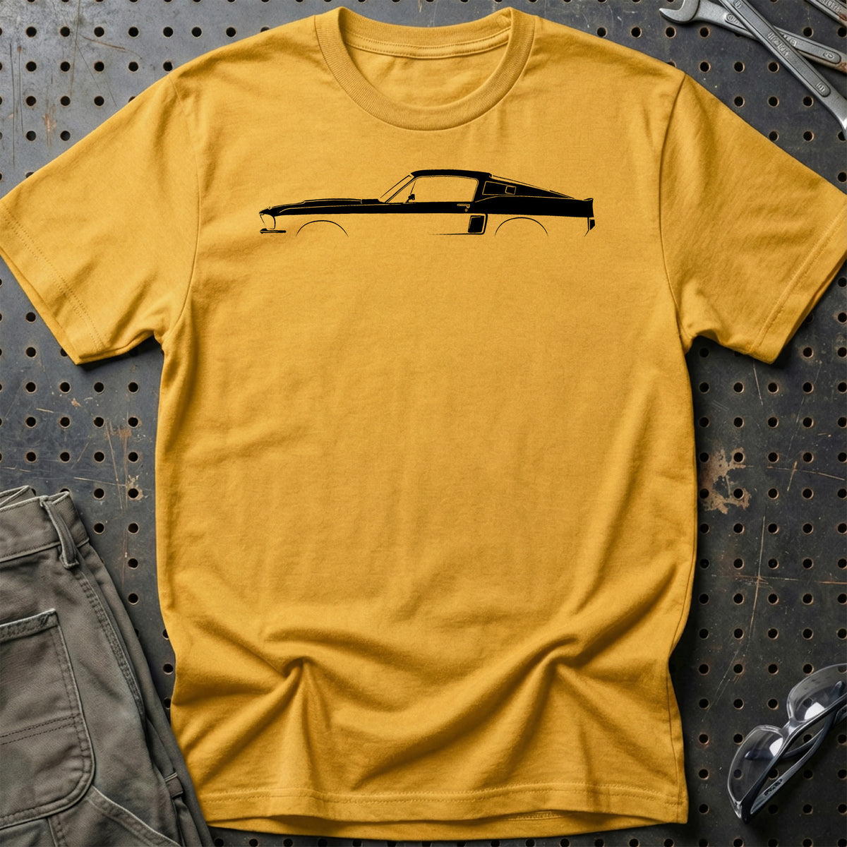 
Ford Mustang Shelby GT500 1967-1968 Silhuet T-Shirt – Guld
