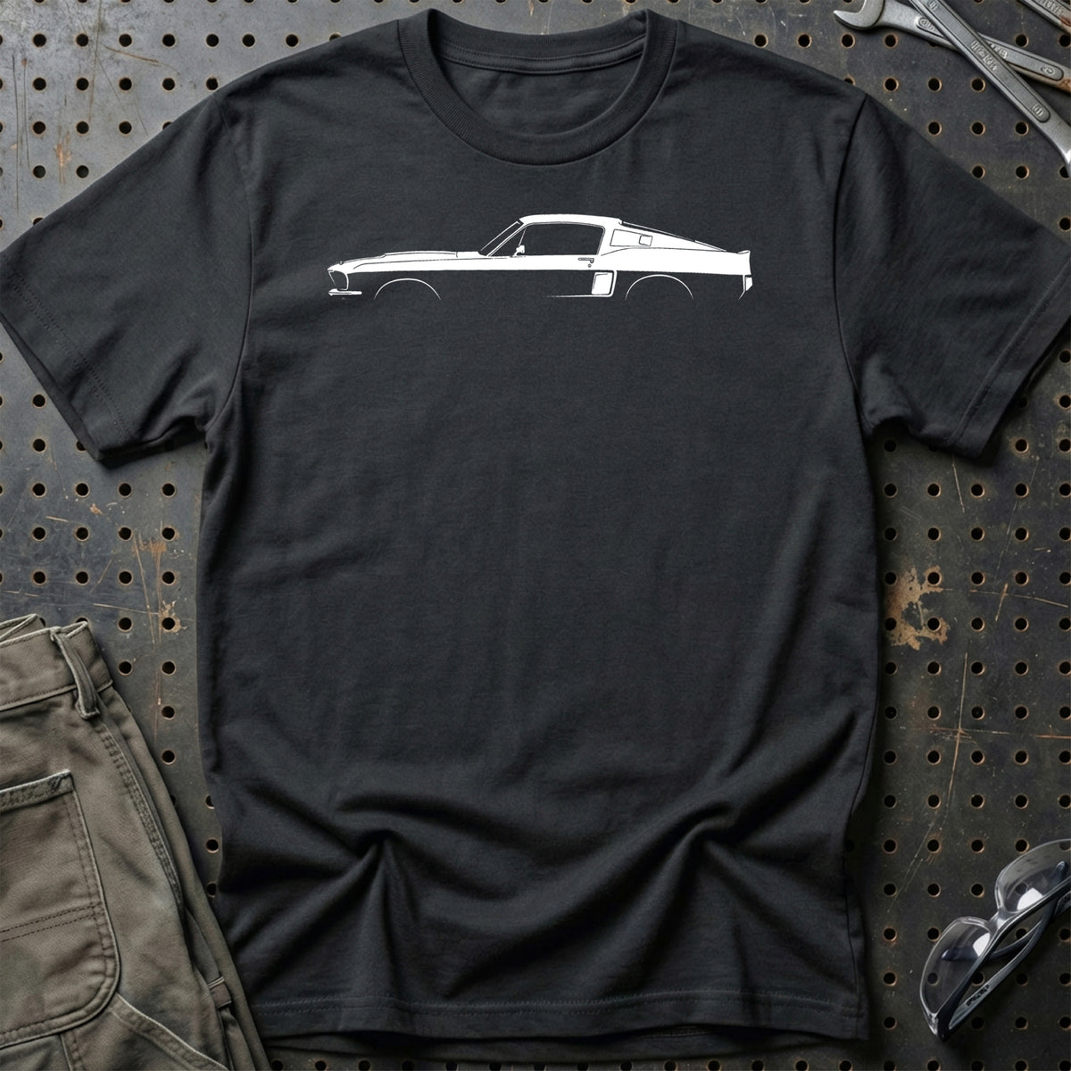 
Ford Mustang Shelby GT500 1967-1968 Silhuet T-Shirt – Sort