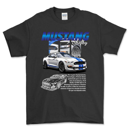 Ford Mustang Shelby - Unisex T-Shirt , Bomuld-Beklædning-Ford-Sort-S-Forside-Garage Culture Shop- garage - man cave - merchandise
