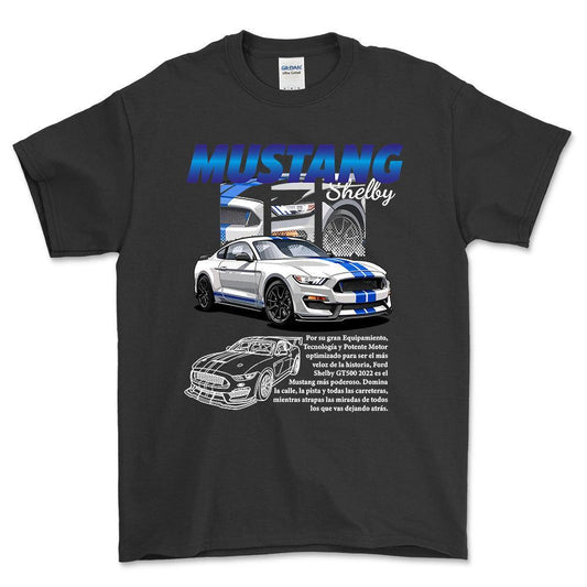 Ford Mustang Shelby - Unisex T-Shirt , Bomuld-Beklædning-Ford-Sort-S-Forside-Garage Culture Shop- garage - man cave - merchandise