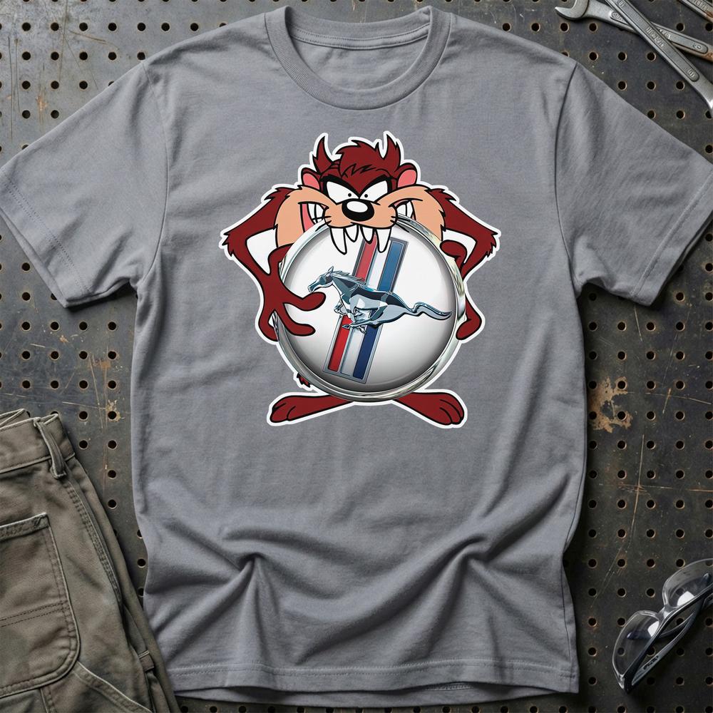 Ford Mustang TAZ T-Shirt-Beklædning-Ford-Grå Sport-S-Garage Culture Shop- garage - man cave - merchandise