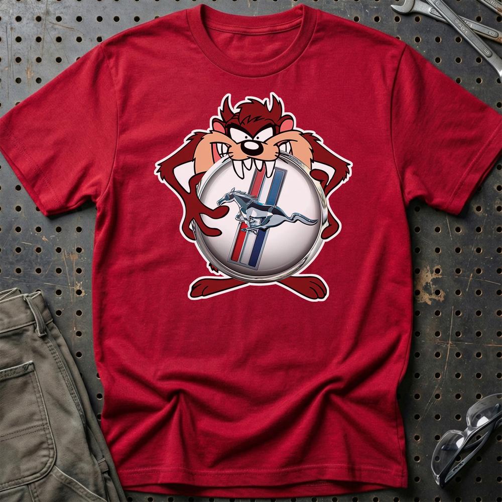 Ford Mustang TAZ T-Shirt-Beklædning-Ford-Rød-S-Garage Culture Shop- garage - man cave - merchandise