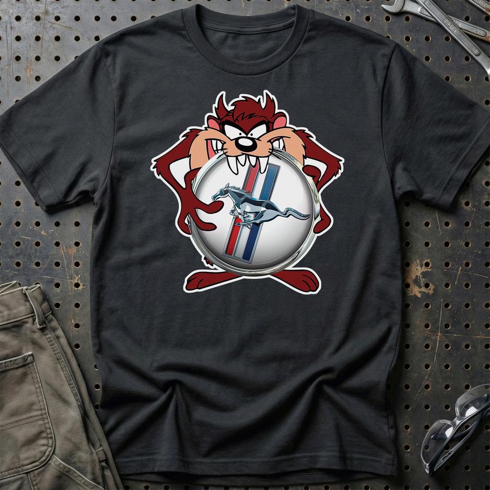 Ford Mustang TAZ T-Shirt-Beklædning-Ford-Sort-S-Garage Culture Shop- garage - man cave - merchandise