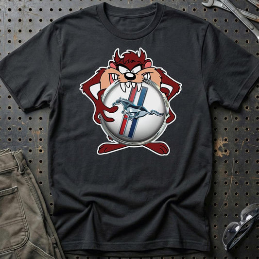Ford Mustang TAZ Unisex T-Shirt , Bomuld-Beklædning-Ford-Sort-S-Garage Culture Shop- garage - man cave - merchandise