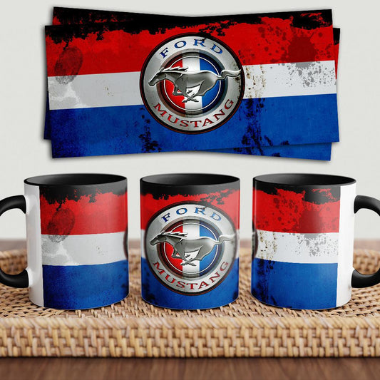 Ford Mustang "To Toner" Vintage Keramisk Krus-Krus-Ford-Garage Culture Shop- garage - man cave - merchandise