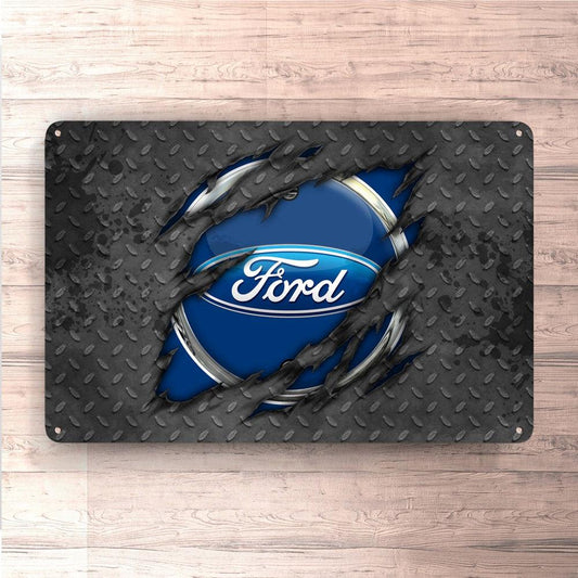Ford Ripped Skilte, Musemåtte, Dørmåtte-Skilte-Ford-Garage Culture Shop- garage - man cave - merchandise