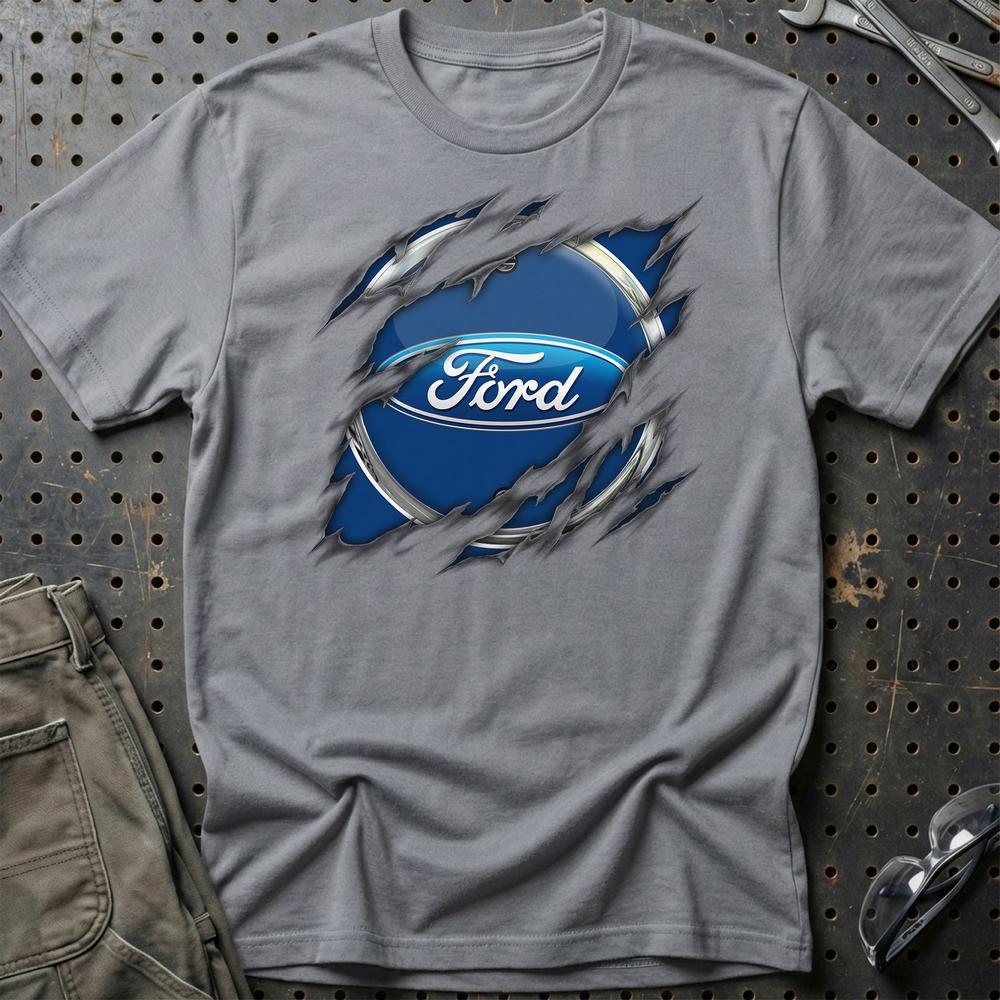 Ford Ripped Unisex T-Shirt , Bomuld-Beklædning-Ford-Grå Sport-S-Garage Culture Shop- garage - man cave - merchandise