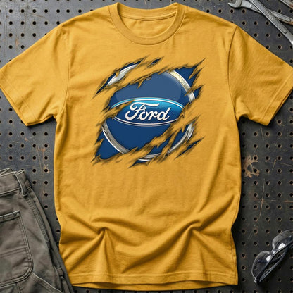 Ford Ripped Unisex T-Shirt , Bomuld-Beklædning-Ford-Guld-S-Garage Culture Shop- garage - man cave - merchandise