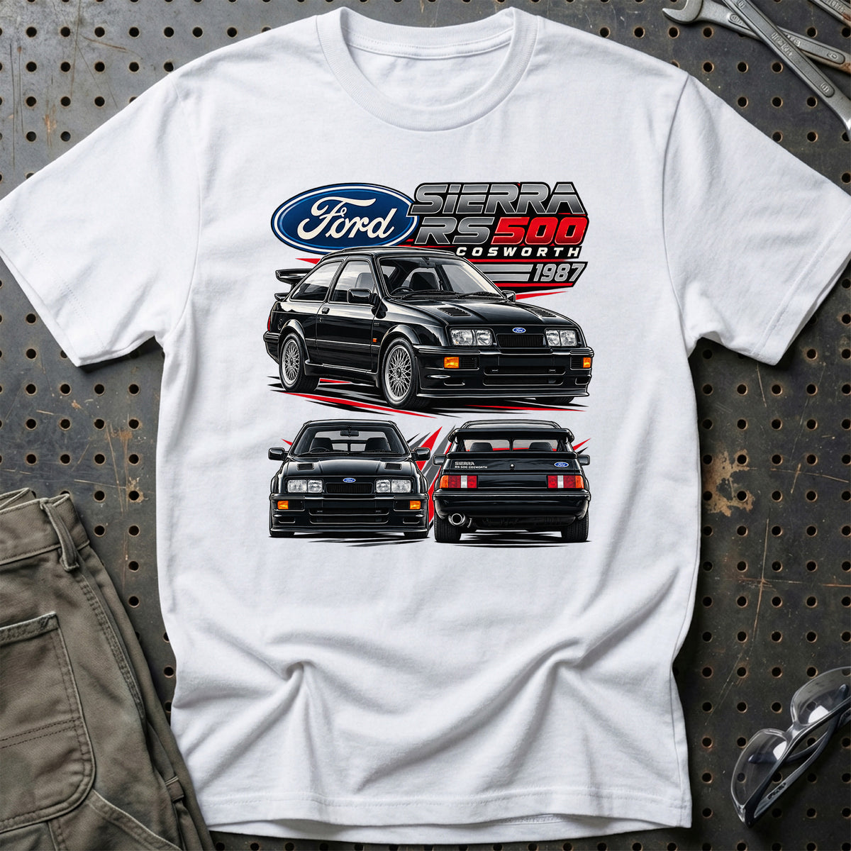
Ford Sierra Cosworth RS500 1987 T-Shirt – Hvid