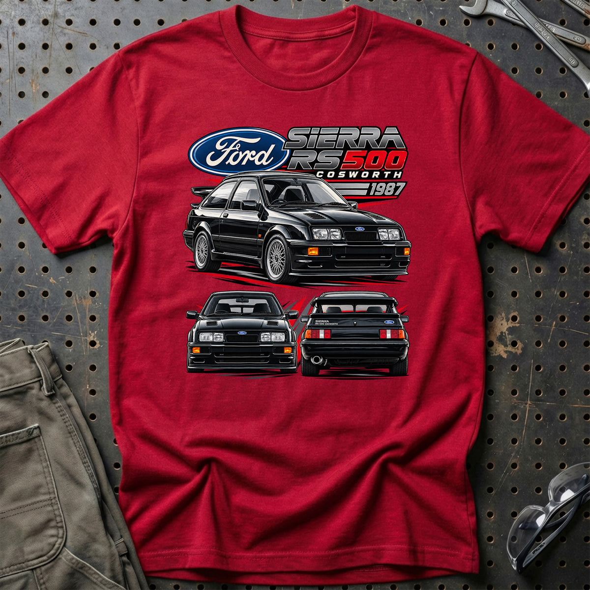 
Ford Sierra Cosworth RS500 1987 T-Shirt – Rød
