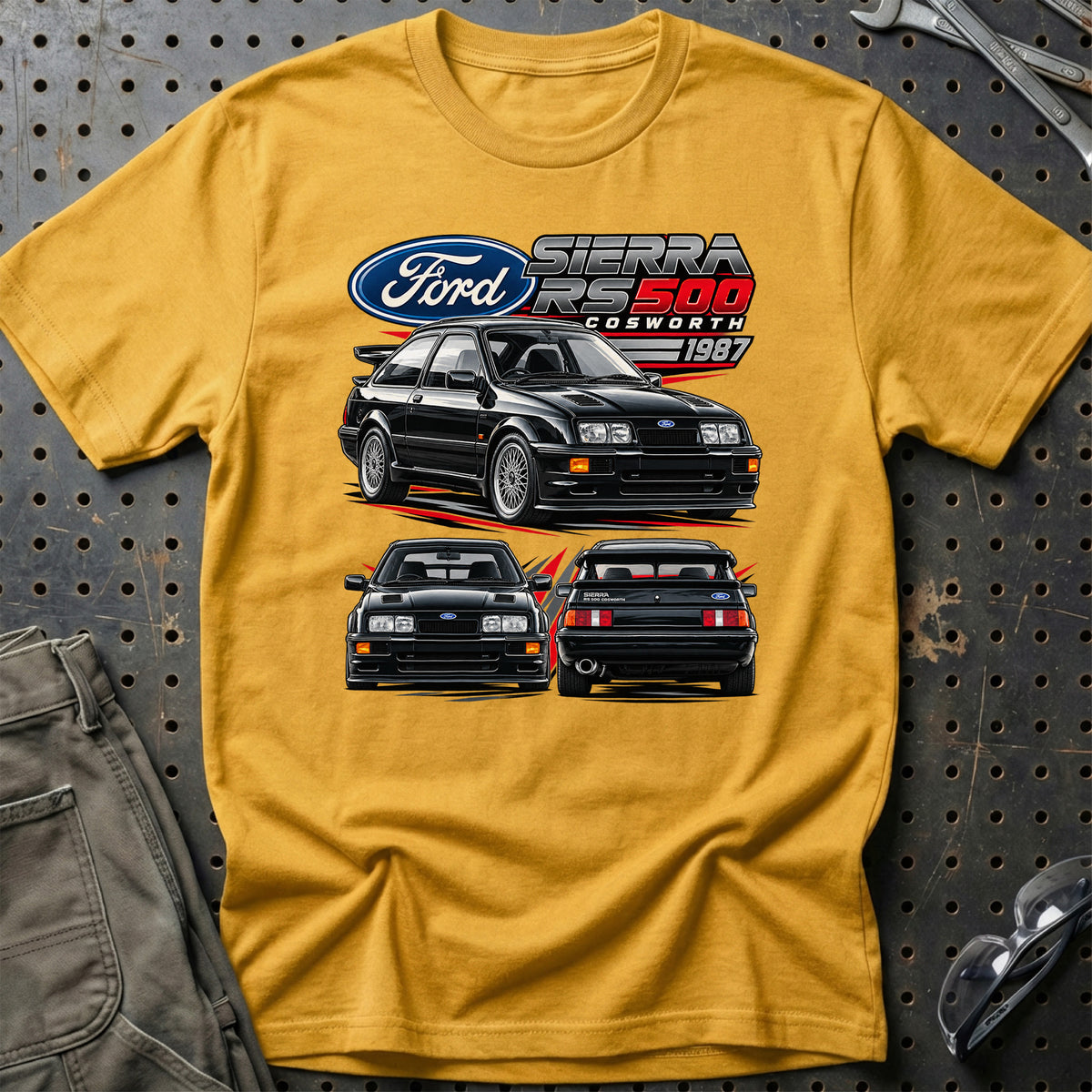 
Ford Sierra Cosworth RS500 1987 T-Shirt – Guld