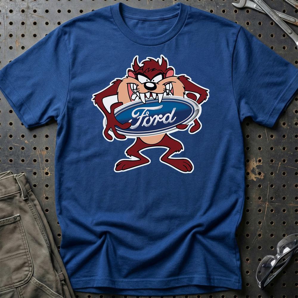 Ford TAZ T-Shirt-Beklædning-Ford-Blå Royal-S-Garage Culture Shop- garage - man cave - merchandise