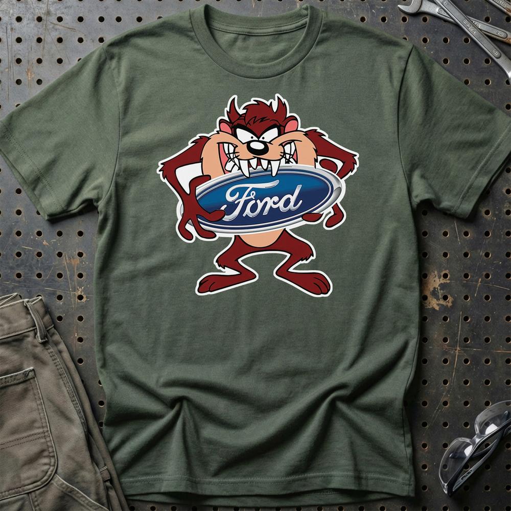 Ford TAZ T-Shirt-Beklædning-Ford-Grøn Militær-S-Garage Culture Shop- garage - man cave - merchandise