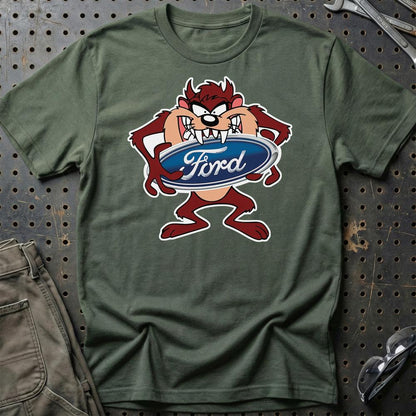 Ford TAZ Unisex T-Shirt , Bomuld-Beklædning-Ford-Grøn Militær-S-Garage Culture Shop- garage - man cave - merchandise
