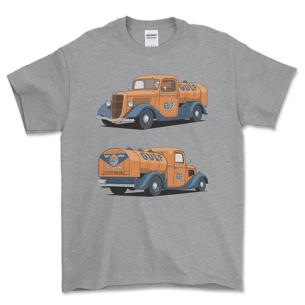 Ford Tanker Truck 1936 - Unisex T-Shirt-Beklædning-Ford-Grå Sport-S-Forside-Garage Culture Shop- garage - man cave - merchandise