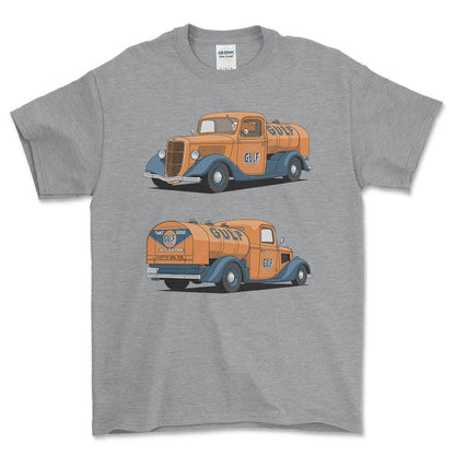 Ford Tanker Truck 1936 - Unisex T-Shirt-Beklædning-Ford-Grå Sport-S-Forside-Garage Culture Shop- garage - man cave - merchandise