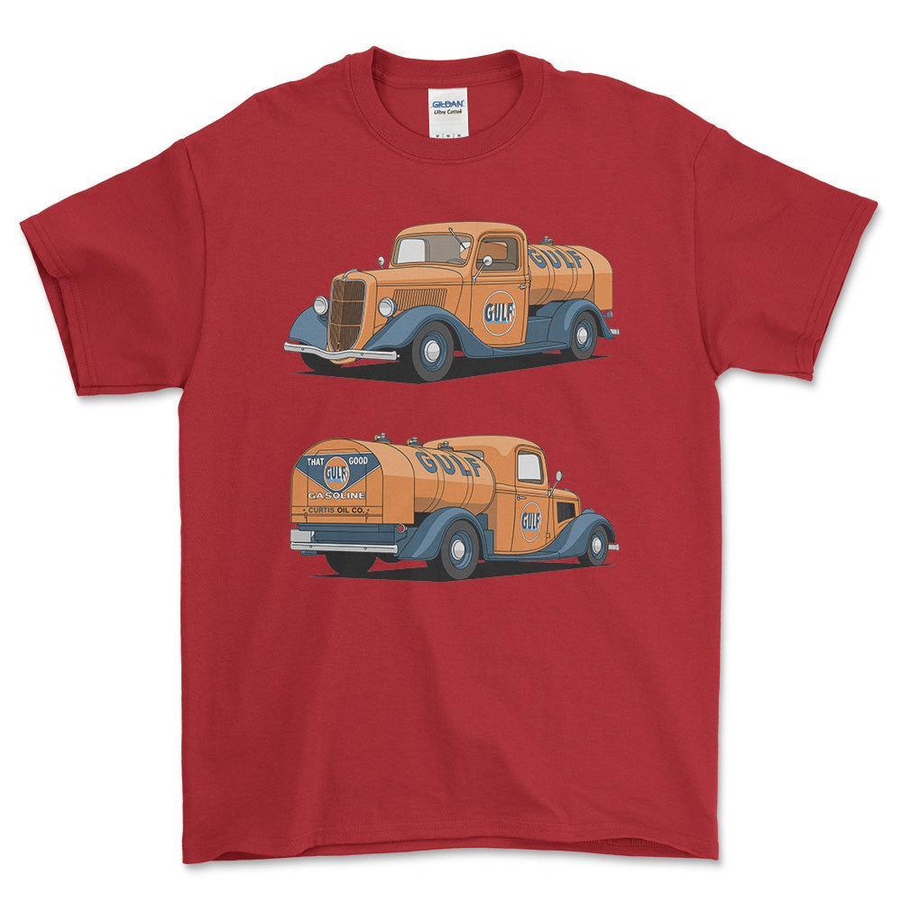 Ford Tanker Truck 1936 - Unisex T-Shirt-Beklædning-Ford-Rød-S-Forside-Garage Culture Shop- garage - man cave - merchandise