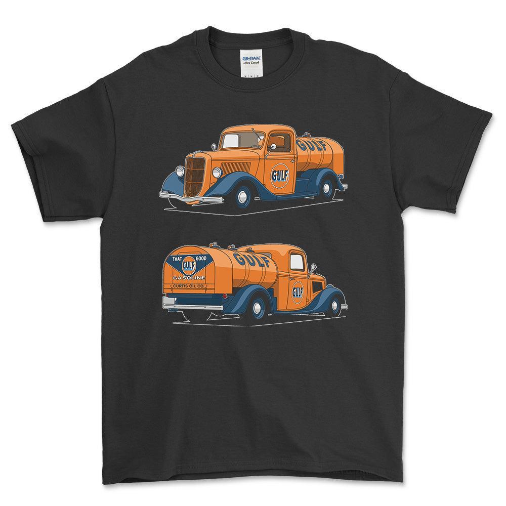 Ford Tanker Truck 1936 - Unisex T-Shirt-Beklædning-Ford-Sort-S-Forside-Garage Culture Shop- garage - man cave - merchandise