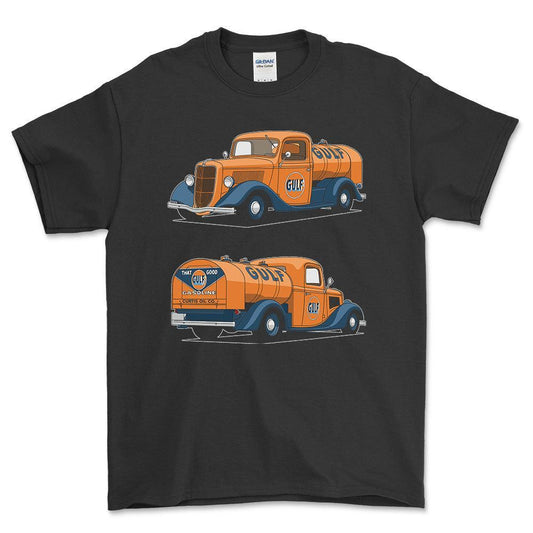 Ford Tanker Truck 1936 - Unisex T-Shirt-Beklædning-Ford-Sort-S-Forside-Garage Culture Shop- garage - man cave - merchandise