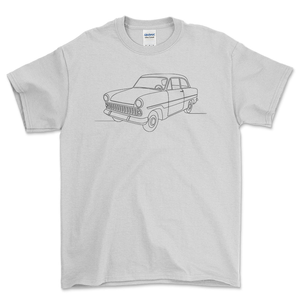 Ford Taunus 12m 1962 - One Line Style Unisex T-Shirt-Beklædning-Ford-Hvid-S-Forside-Garage Culture Shop- garage - man cave - merchandise