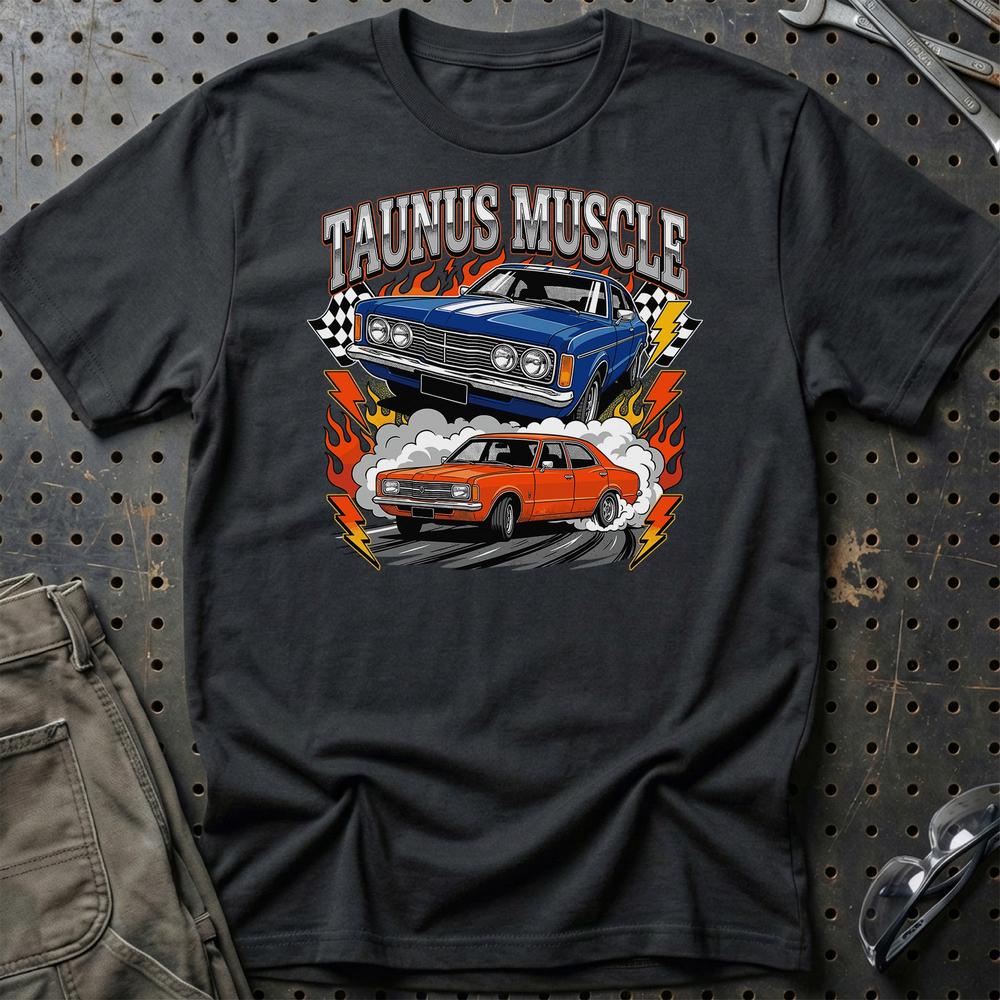 Ford Taunus Classic Muscle Retro 70s Performance T-Shirt-Beklædning-Ford-Sort-S-Garage Culture Shop- garage - man cave - merchandise