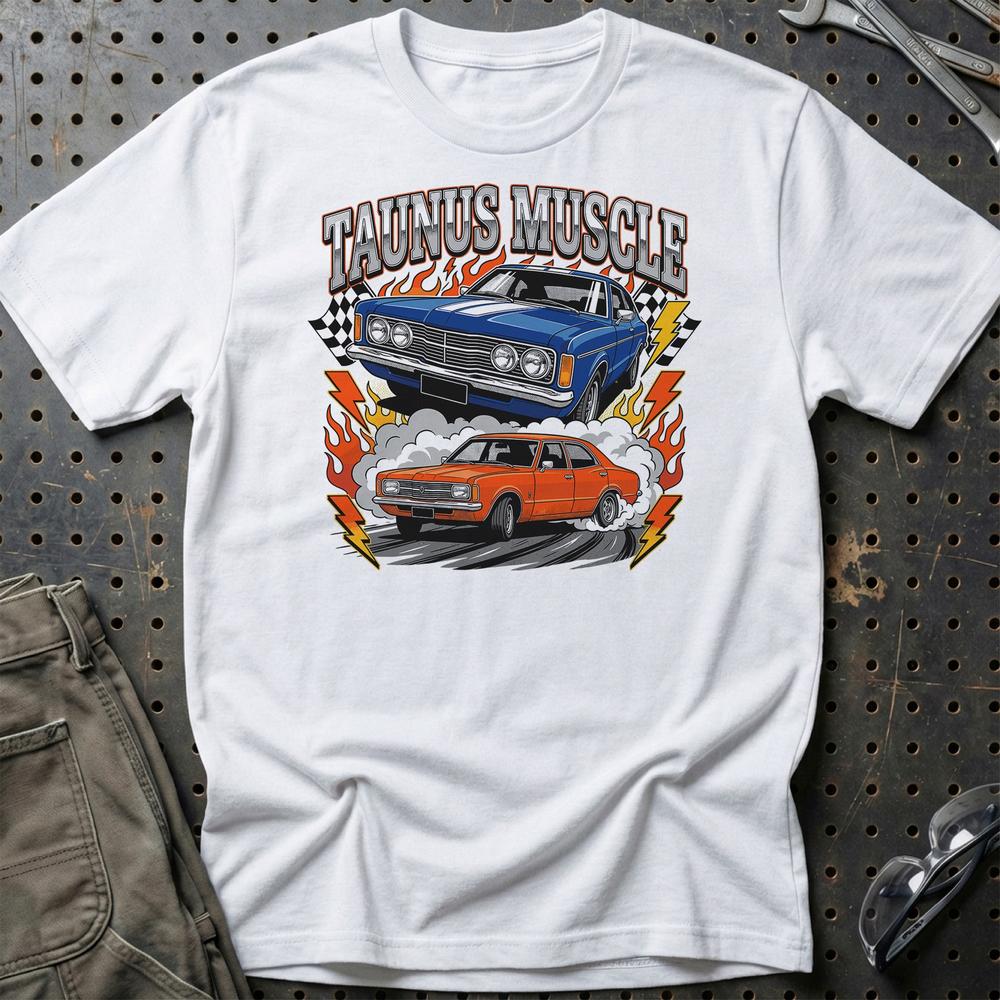 Ford Taunus Classic Muscle Retro 70s Performance - Unisex T-Shirt-Beklædning-Ford-Hvid-S-Garage Culture Shop- garage - man cave - merchandise