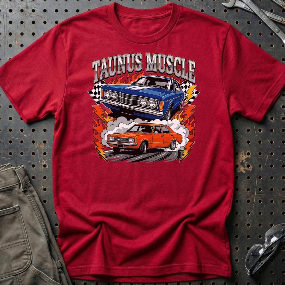 Ford Taunus Classic Muscle Retro 70s Performance - Unisex T-Shirt-Beklædning-Ford-Rød-S-Garage Culture Shop- garage - man cave - merchandise