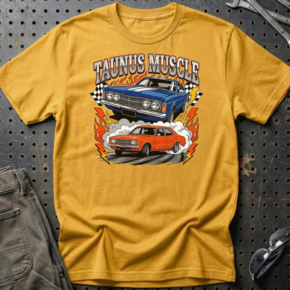Ford Taunus Classic Muscle Retro 70s Performance - Unisex T-Shirt-Beklædning-Ford-Guld-S-Garage Culture Shop- garage - man cave - merchandise
