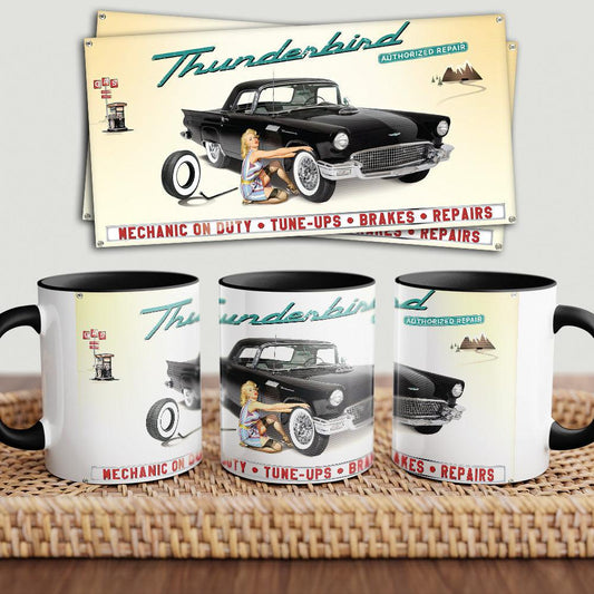 Ford Thunderbird "To Toner" Vintage Keramisk Krus-Krus-Ford-Garage Culture Shop- garage - man cave - merchandise