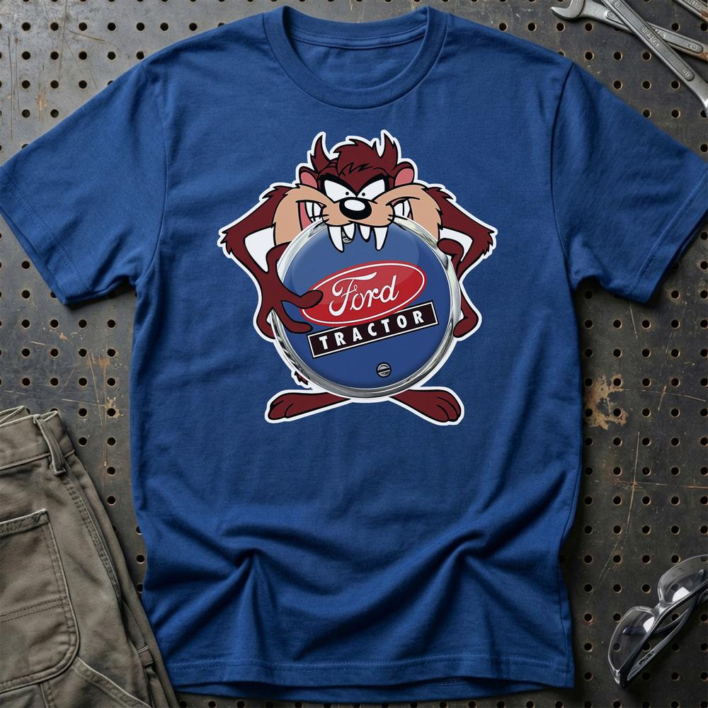 Ford Tractor TAZ T-Shirt-Beklædning-Ford-Blå Royal-S-Garage Culture Shop- garage - man cave - merchandise