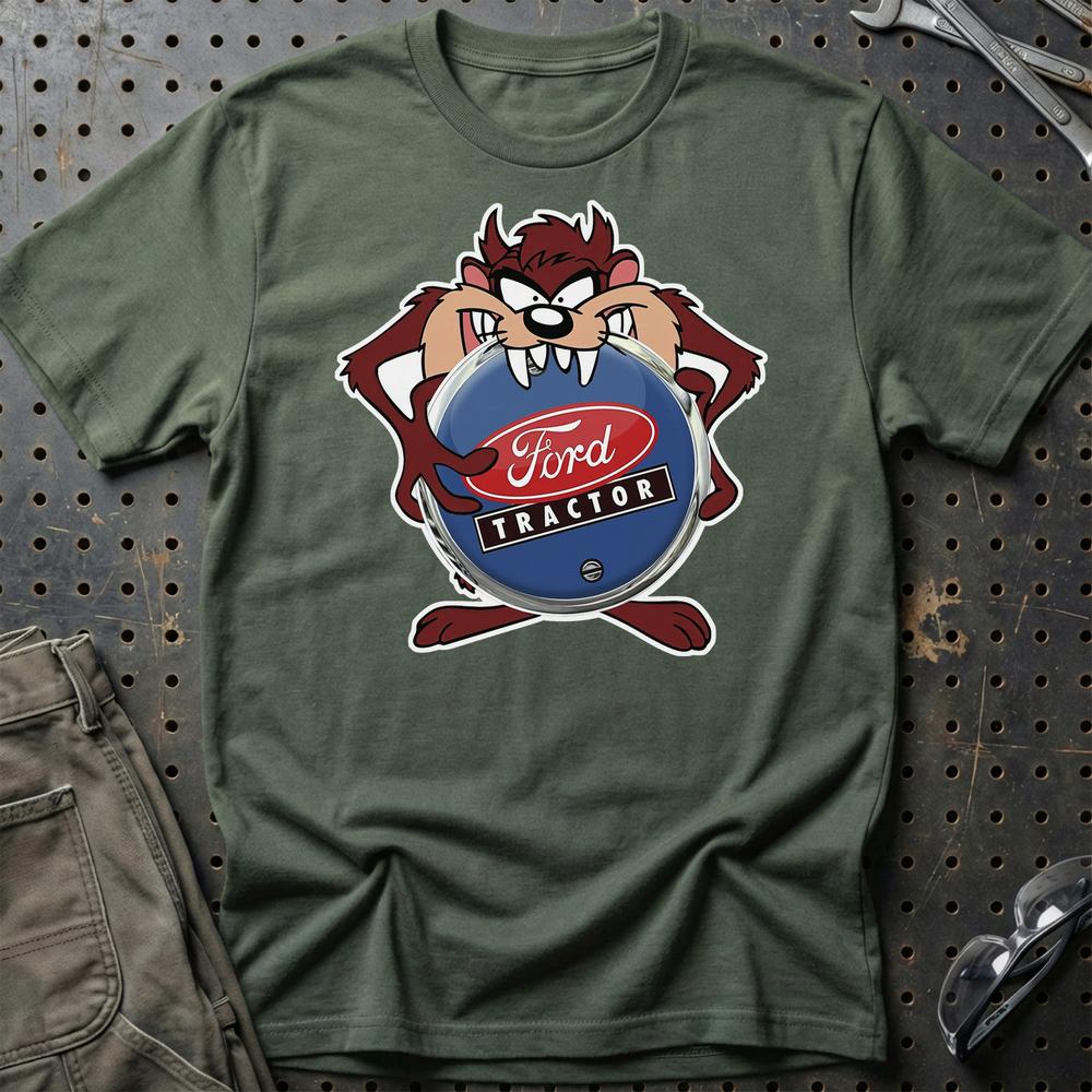 Ford Tractor TAZ T-Shirt-Beklædning-Ford-Grøn Militær-S-Garage Culture Shop- garage - man cave - merchandise