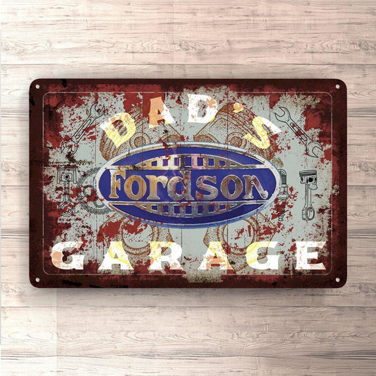 Fordson Dads Garage Vintage Skilte, Musemåtte, Dørmåtte-Skilte-Fordson-Garage Culture Shop- garage - man cave - merchandise