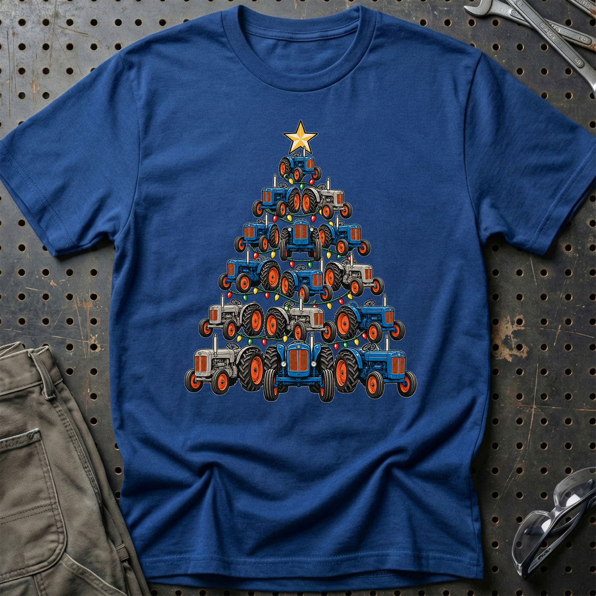 
Fordson Major Juletræ Christmas Tree Unisex T-Shirt – Blå Royal – print foran
