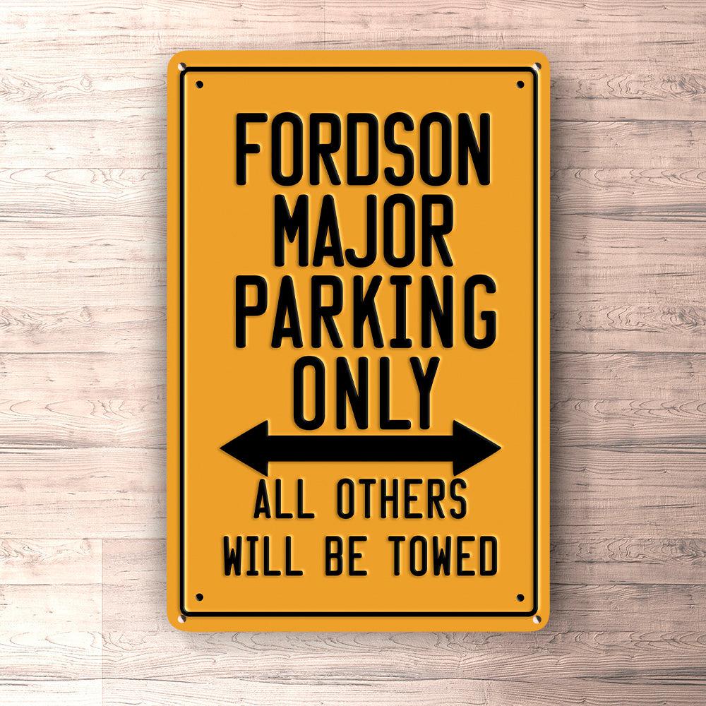 Fordson Major Parking Only Skilte, Musemåtte, Dørmåtte-Parking skilte-Fordson-Garage Culture Shop- garage - man cave - merchandise