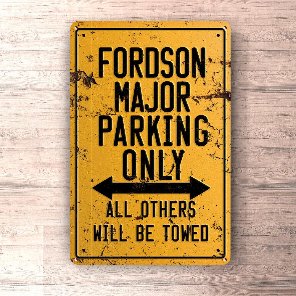 Fordson Major Parking Only Skilte, Musemåtte, Dørmåtte-Parking skilte-Fordson-Garage Culture Shop- garage - man cave - merchandise