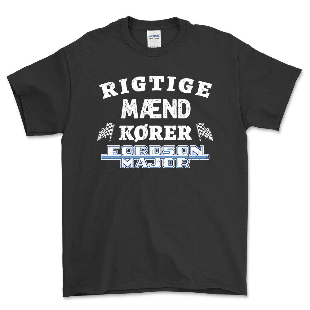 Fordson Major Rigtige Mænd Kører - Unisex T-Shirt , Bomuld-Beklædning-Fordson Major-Sort-S-Forside-Garage Culture Shop- garage - man cave - merchandise