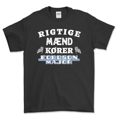 Fordson Major Rigtige Mænd Kører - Unisex T-Shirt , Bomuld-Beklædning-Fordson Major-Sort-S-Forside-Garage Culture Shop- garage - man cave - merchandise