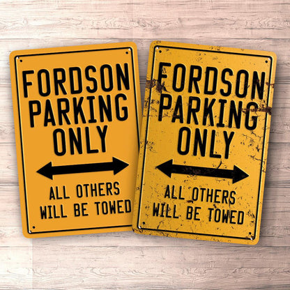 Fordson Parking Only Skilte, Musemåtte, Dørmåtte , Plakat-Parking skilte-Fordson-Garage Culture Shop- garage - man cave - merchandise