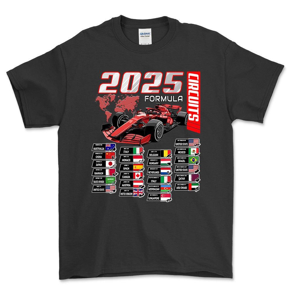 Formula 1 2025 Circuits T-Shirt-Beklædning-Formula 1-Sort-S-Garage Culture Shop- garage - man cave - merchandise