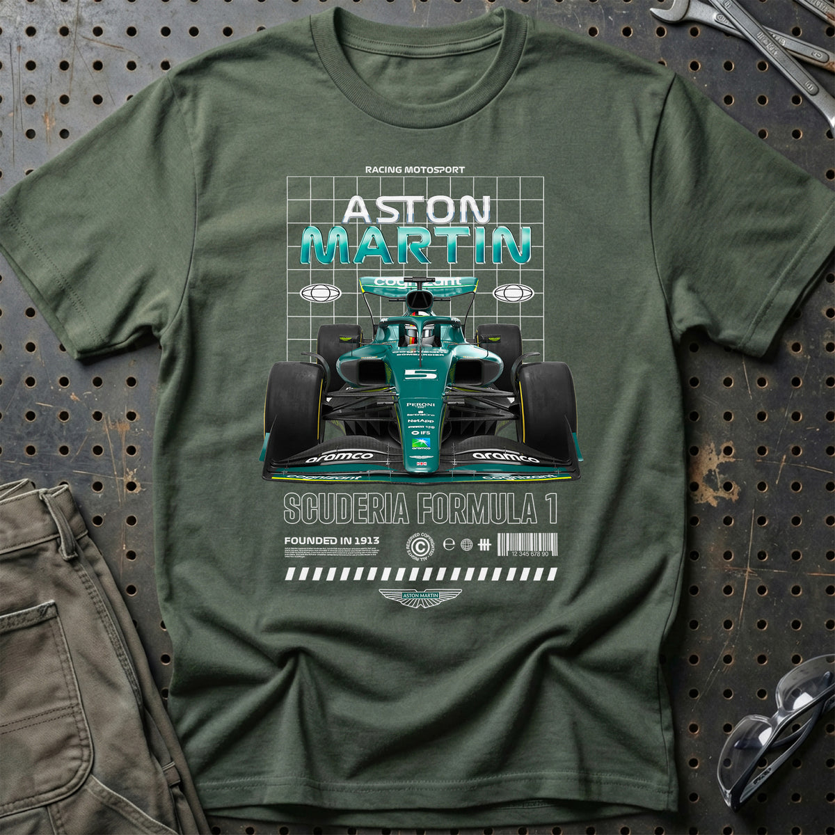 
Formula 1 Aston Martin T-Shirt – Grøn Militær