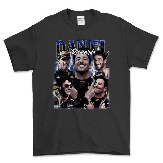 Formula 1 Daniel Riccardo - Unisex T-Shirt , Bomuld-Beklædning-Formula 1-Sort-S-Forside-Garage Culture Shop- garage - man cave - merchandise