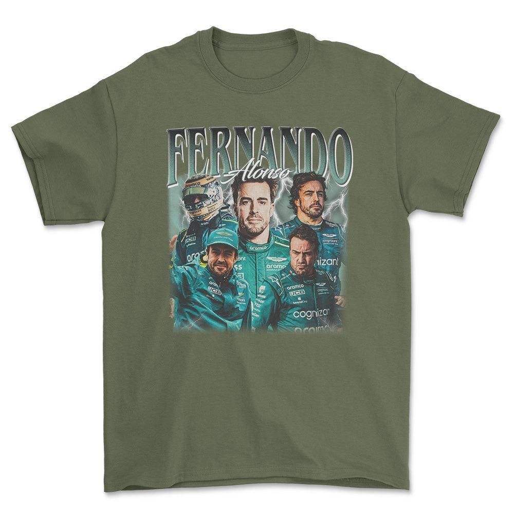 Formula 1 Fernardo Alonso T-Shirt-Beklædning-Formula 1-Grøn Militær-S-Garage Culture Shop- garage - man cave - merchandise