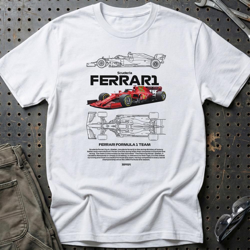 Formula 1 Ferrari Scuderia T-Shirt-Beklædning-Formula 1-Hvid-S-Garage Culture Shop- garage - man cave - merchandise